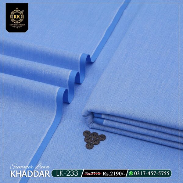 LK-233 Sky Blue Lawn Khadi Khaddar