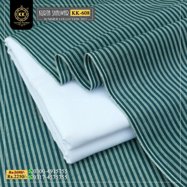 KK-608 Lining Kamalia Khaddar Kurta Shalwar made with 100% Pure Dyed Yard Cotton Kamalia Khaddar