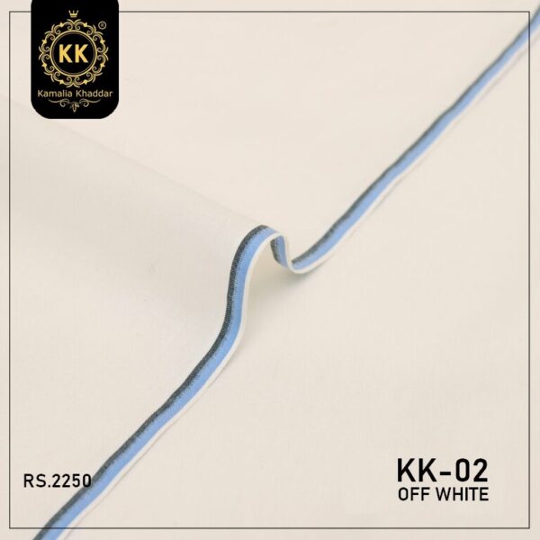KK-02 Off White Summer Cotton Khadi Khaddar of Kamalia made with 100% Pure Cotton Khaddar