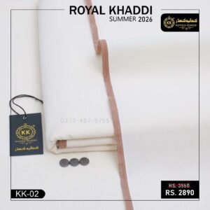 Kamalia Khaddar Summer Collection 2026 is crafted for effortless summer comfort—lightweight, soft, and breathable, perfect for everyday wear in warm weather. Made from original Kamalia Khaddar, this collection reflects our authentic weaving tradition and is only available at our factory outlet, ensuring genuine quality you can trust. Our Khadi Summer Khaddar 2026 is lightweight summer khaddar. Kamalia Khadi is soft and easy to wash. Fine-texture khaddar for hot climates. Kamalia Khaddare Summer Collection 2026 is plain and subtle woven designs for daily wear. Our Premium Khaddar is pure, original, and made to keep you cool all summer long.