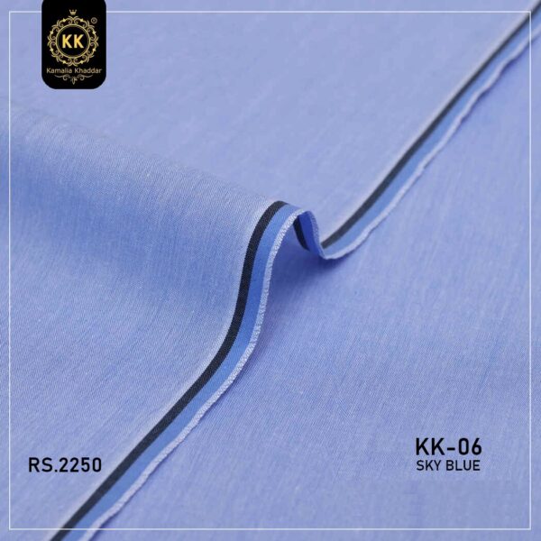KK-06 Sky Blue Summer Cotton Khadi Khaddar of Kamalia made with 100% Pure Cotton Khaddar