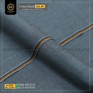 KK-09 Malaysia Grey Summer Cotton Khadi Khaddar of Kamalia made with 100% Pure Cotton Khaddar