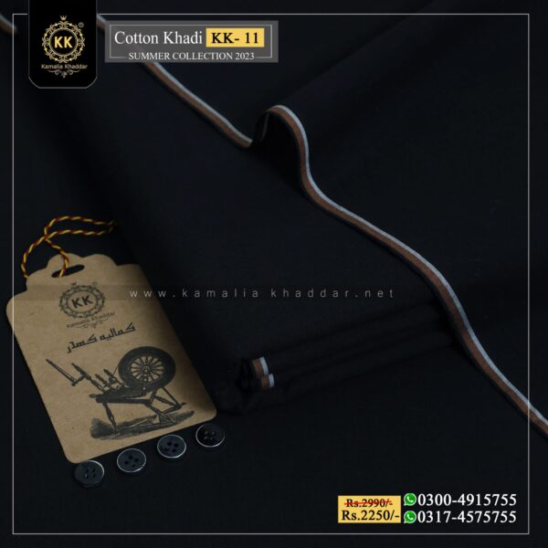 KK-11 Black Kamalia Khaddar Summer Collection