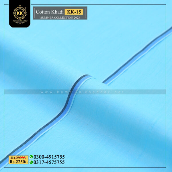 KK-15 Ferozi Summer Cotton Khadi Khaddar of Kamalia made with 100% Pure Cotton Khaddar