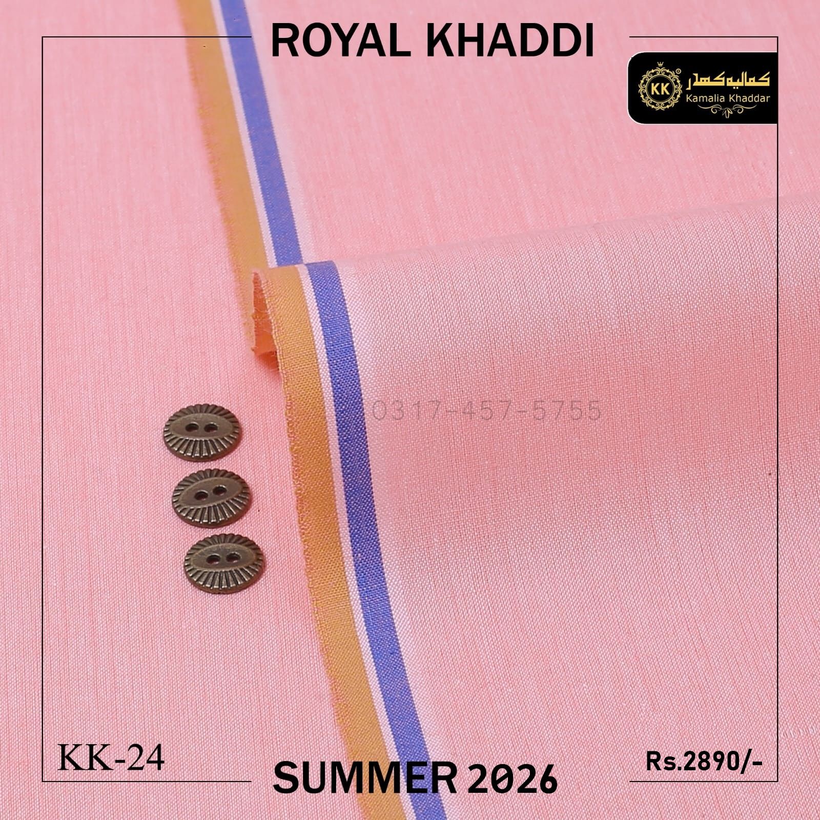 KK-24 Summer Kamalia Khaddar 2026. KK-24 Royal Khaddi Summer Khaddar