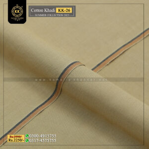 KK-26 Summer Cotton Khadi Khaddar of Kamalia made with 100% Pure Cotton Khaddar
