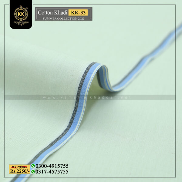 KK-33 Summer Cotton Khadi Khaddar of Kamalia made with 100% Pure Cotton Khaddar