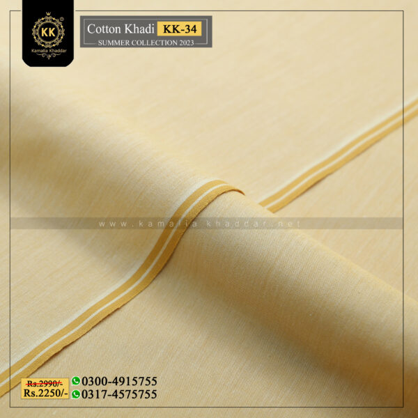 KK-34 Summer Cotton Khadi Khaddar of Kamalia made with 100% Pure Cotton Khaddar
