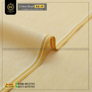 KK-34 Summer Cotton Khadi Khaddar of Kamalia made with 100% Pure Cotton Khaddar