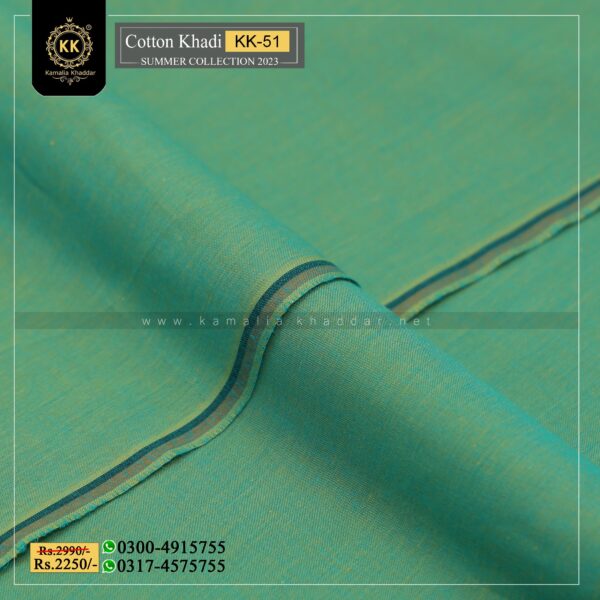 KK-51 Summer Cotton Khadi Khaddar of Kamalia made with 100% Pure Cotton Khaddar