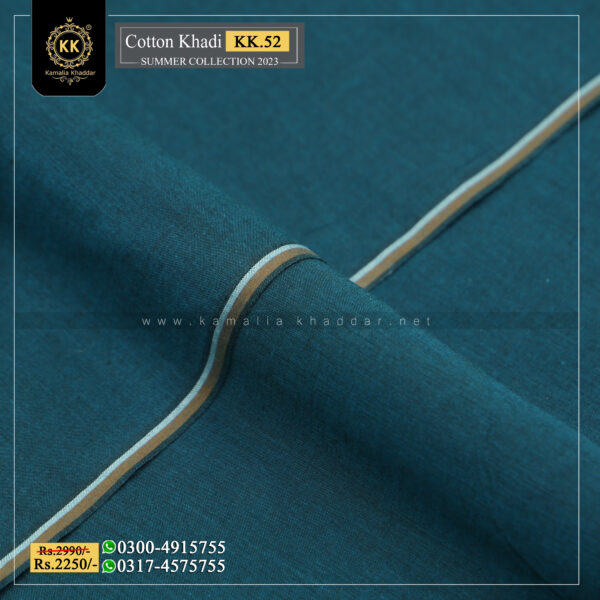 KK-52 Zink Summer Cotton Khadi Khaddar of Kamalia made with 100% Pure Cotton Khaddar