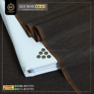 KK-612 Designer Khaddar Kurta With White Shalwar Kamalia Khaddar Summer Collecton