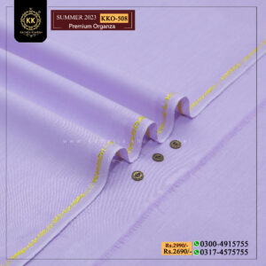 KKO-508 Premium Organza Kamalia Premium Khaddar is made with 100% Pure Cotton Khaddar. Clad yourself in the bright colors of this soft comfortable earthy texture Summer Khadi Cotton Kamalia Khaddar 2023 and be admired in the summer season.
