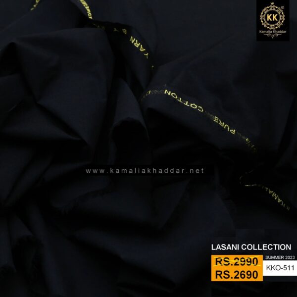 KKO-511 Black Premium Organza Kamalia Premium Khaddar is made with 100% Pure Cotton Khaddar. Clad yourself in the bright colors of this soft comfortable earthy texture Summer Khadi Cotton Kamalia Khaddar 2023 and be admired in the summer season.