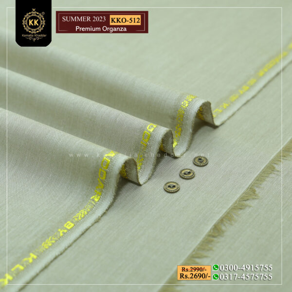 KKO-512 Premium Organza Kamalia Premium Khaddar is made with 100% Pure Cotton Khaddar. Clad yourself in the bright colors of this soft comfortable earthy texture Summer Khadi Cotton Kamalia Khaddar 2023 and be admired in the summer season.
