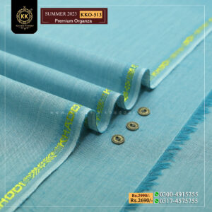 KKO-513 Premium Organza Kamalia Premium Khaddar is made with 100% Pure Cotton Khaddar. Clad yourself in the bright colors of this soft comfortable earthy texture Summer Khadi Cotton Kamalia Khaddar 2023 and be admired in the summer season.