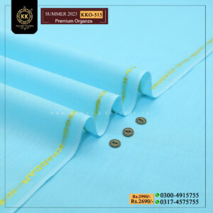 KKO-515 Ferozi Premium Organza Kamalia Premium Khaddar is made with 100% Pure Cotton Khaddar. Clad yourself in the bright colors of this soft comfortable earthy texture Summer Khadi Cotton Kamalia Khaddar 2023 and be admired in the summer season.