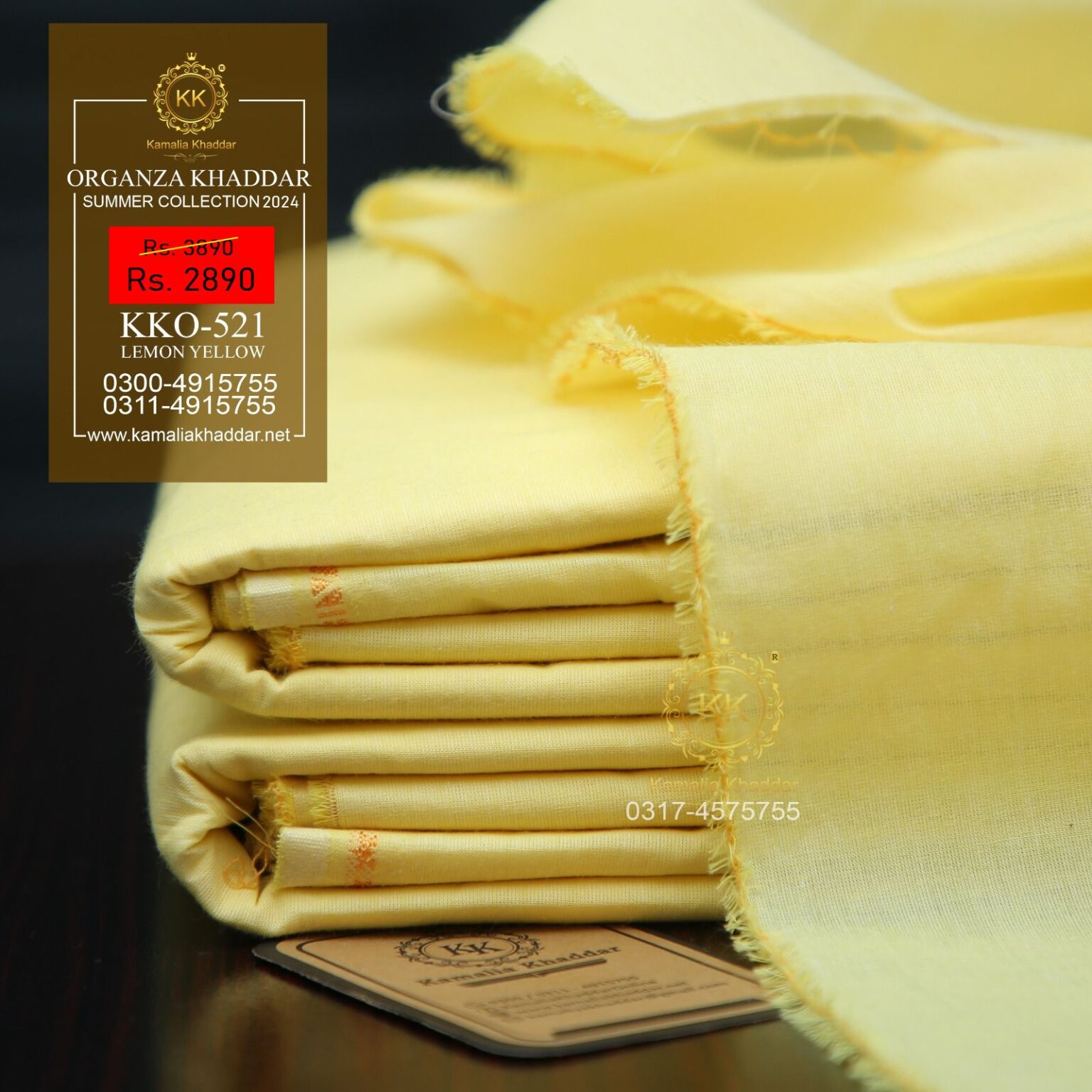 Our luxury and coolest Kamalia Khaddar collection "Premium Organza Khaddar 2024" has been launched. Quality: Organza Weaving Double Goli Double TaanaBaana lightweight & soft for hot summer season. It’s cold and human-skin-friendly fabric. Its perfect during these sunny days of summer season 2024.
