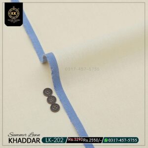 LK-202 Off White Summer Lawn Khaddar