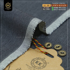 LK-209 Lawn Khadi Khaddar of Kamalia made with 100% Pure Cotton Khaddar. Clad yourself in the bright colors of this soft comfortable earthy texture Summer Khadi Cotton Kamalia Khaddar 2023 and be admired in the summer season.