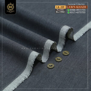 LK-209 Lawn Khadi Khaddar of Kamalia made with 100% Pure Cotton Khaddar. Clad yourself in the bright colors of this soft comfortable earthy texture Summer Khadi Cotton Kamalia Khaddar 2023 and be admired in the summer season.