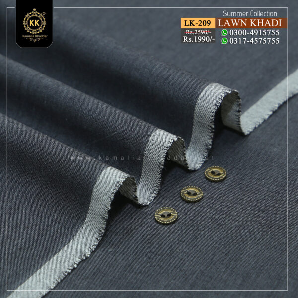LK-209 Lawn Khadi Khaddar of Kamalia made with 100% Pure Cotton Khaddar. Clad yourself in the bright colors of this soft comfortable earthy texture Summer Khadi Cotton Kamalia Khaddar 2023 and be admired in the summer season.