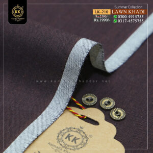 LK-210 Lawn Khadi Khaddar of Kamalia made with 100% Pure Cotton Khaddar. Clad yourself in the bright colors of this soft comfortable earthy texture Summer Khadi Cotton Kamalia Khaddar 2023 and be admired in the summer season.