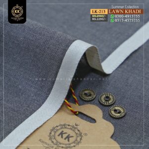 LK-213 Royal Blue Lawn Khadi Khaddar of Kamalia made with 100% Pure Cotton Khaddar. Clad yourself in the bright colors of this soft comfortable earthy texture Summer Khadi Cotton Kamalia Khaddar 2023 and be admired in the summer season.