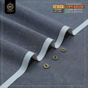 LK-213 Royal Blue Lawn Khadi Khaddar of Kamalia made with 100% Pure Cotton Khaddar. Clad yourself in the bright colors of this soft comfortable earthy texture Summer Khadi Cotton Kamalia Khaddar 2023 and be admired in the summer season.