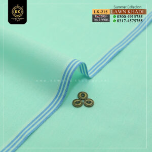 LK-215 Lawn Khadi Khaddar of Kamalia made with 100% Pure Cotton Khaddar. Clad yourself in the bright colors of this soft comfortable earthy texture Summer Khadi Cotton Kamalia Khaddar 2023 and be admired in the summer season.