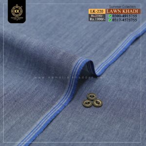 LK-220 Lawn Khadi Khaddar of Kamalia made with 100% Pure Cotton Khaddar. Clad yourself in the bright colors of this soft comfortable earthy texture Summer Khadi Cotton Kamalia Khaddar 2023 and be admired in the summer season.