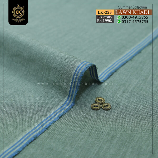 LK-223 Lawn Khadi Khaddar of Kamalia made with 100% Pure Cotton Khaddar. Clad yourself in the bright colors of this soft comfortable earthy texture Summer Khadi Cotton Kamalia Khaddar 2023 and be admired in the summer season.