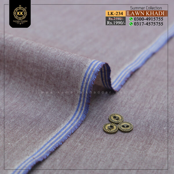 LK-234 Lawn Khadi Khaddar of Kamalia made with 100% Pure Cotton Khaddar. Clad yourself in the bright colors of this soft comfortable earthy texture Summer Khadi Cotton Kamalia Khaddar 2023 and be admired in the summer season.