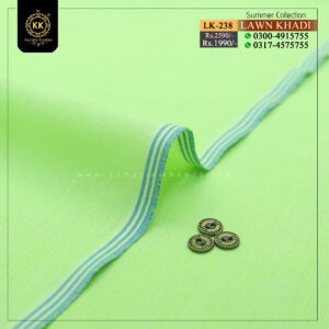 LK-238 Lawn Khadi Khaddar of Kamalia made with 100% Pure Cotton Khaddar. Clad yourself in the bright colors of this soft comfortable earthy texture Summer Khadi Cotton Kamalia Khaddar 2023 and be admired in the summer season.