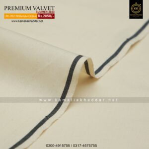 PK-702 Premium OFF White Khaddar is made with 100% Pure Cotton Khaddar. Clad yourself in the bright colors of this soft comfortable earthy texture Summer Khadi Cotton Kamalia Khaddar 2023 and be admired in the summer season.