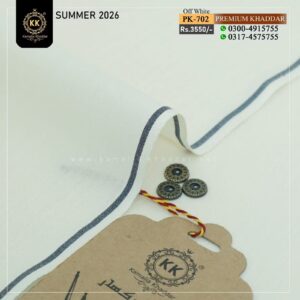 PK-702 Premium Off-White Summer Khaddar