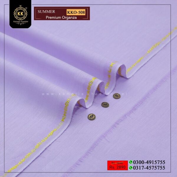 KKO-508 Purple Premium Organza Summer Khaddar