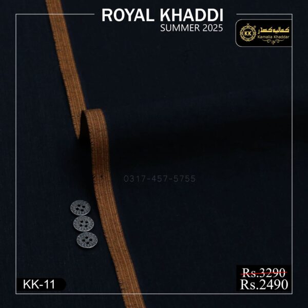 KK-11 Black Royal Khaddi Summer Khaddar