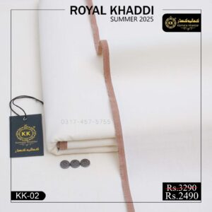 KK-02 Off-White Kamalia Khaddar Summer Collection