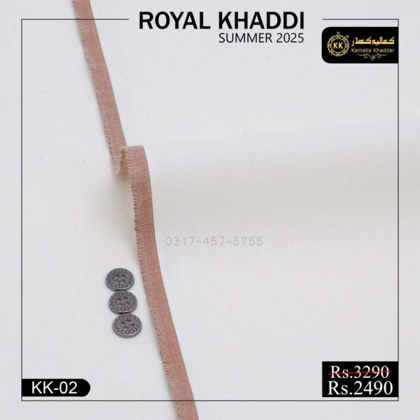 KK-02 Off-White Kamalia Khaddar Summer Collection