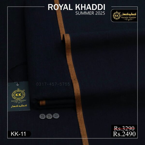 KK-11 Black Royal Khaddi Summer Khaddar