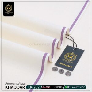 LK-202 Off White Summer Lawn Khaddar