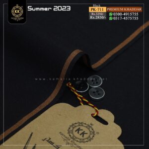 KK-711 Premium Black Khaddar Kamalia Khaddar Summer Collection