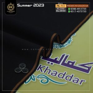 KK-711 Premium Black Khaddar Kamalia Khaddar Summer Collection