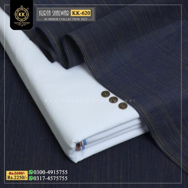 KK-620 Designer Khaddar Kurta With White Shalwar Kamalia Khaddar Summer Collection