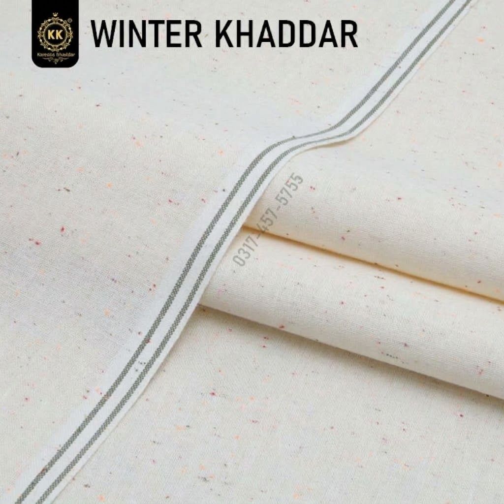 DK-13 Cream Khaddar With White Dots Black Kamalia Khaddar Collection Kamalia Khaddar Fancy Designer Khaddar Winter Collection 2026 has been launched. There are small black dots in thsi Cream Off White Khaddar Suit. This Kamalia Khaddar Winter suit is ideal for Eid, and other festivals in this winter 2026-27