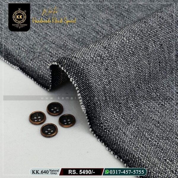 Winter Handicraft Series: HM-642 Malaysia Grey HANDMADE Khaddar