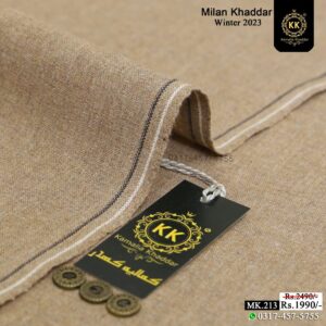 Milan Wool Single Goli TaanaBaana lightweight, soft and warm stuff for cold winter season. It’s warm and human-skin-friendly fabric. Its perfect during these cold foggy days of winter season 2023. Kamalia Khaddar Winter Collection 2023 has been launched. As consumers seek handmade and homemade fabric alternatives, the spotlight is shifting towards Khadi Khaddar.