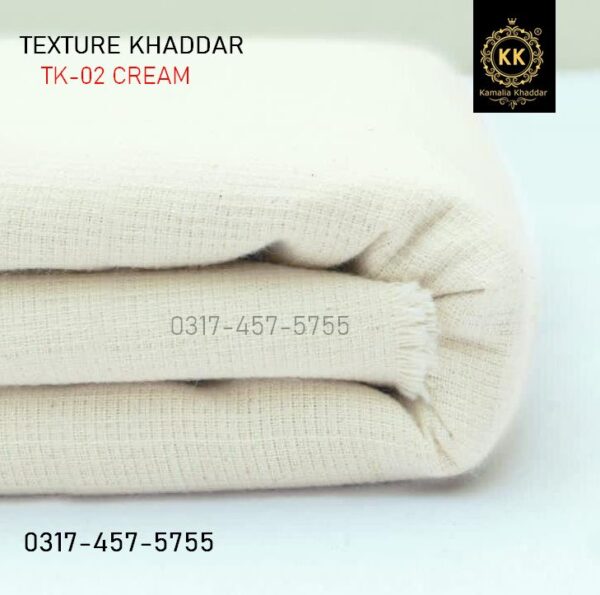 Kamalia Khaddar Winter Texture Designer Goli Collection 2023 has been launched. As consumers seek handmade and homemade fabric alternatives, the spotlight is shifting towards Khadi Khaddar. This texture cream khaddar suit TK-02 is absolutely perfect to make you stylish.