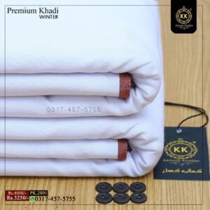 PK-2001 Extra White Premium Goli WINTER Khaddar 2024-25